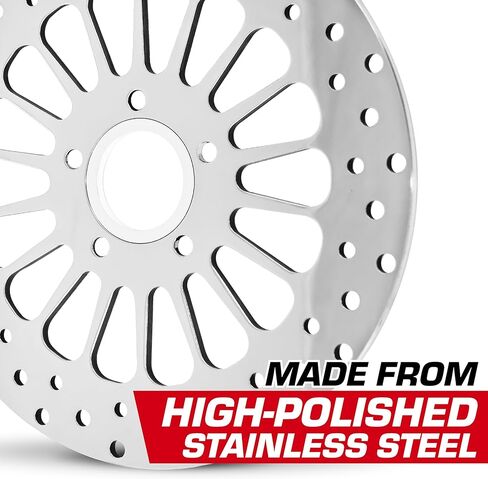11.8 Mesh Polished Chrome Black Stainless Front Rear rotor + Bolt for Harley Dyna Set 2006-2017 (2-1 Black - 1 Front Rotor) in Saudi Arabia