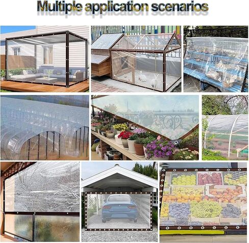Clear Tarp Waterproof with Grommets,4x20FT Heavy Duty Outdoor Porches Transparent Tarpaulin, PVC Vinyl Tarps for Patio Enclosure, Roof, Greenhouse Plant, Storage in Saudi Arabia