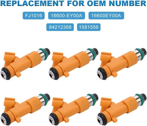 JDMON Fuel Injectors Compatible with Nissan 370Z INFINITI EX37 FX37 G37 M37 Q40 Q50 Q60 Q70 Q70L QX50 QX70 3.7L V6 2008-2020 Replacement for FJ1016 16600-EY00A 16600EY00A 6Pcs in Saudi Arabia