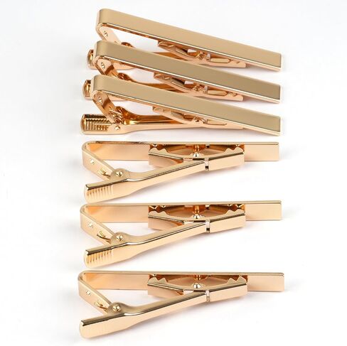 6 Pcs Tie Clips for Men, 6 Classic Colors Shiny & Glossy Tie Bar, Ideal Gift for Father, Husband, Boyfriend, Business, Wedding, Tie Pins with Gift Box in Saudi Arabia
