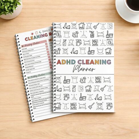 مخطط تنظيف Adhd للبالغين، مخططات تنظيم الأعمال المنزلية القابلة لإعادة الاستخدام، جدول تنظيف شهري أسبوعي يومي غير مؤرخ وقائمة مرجعية (8.27 بوصة × 5.51 بوصة × 0.2 بوصة) in Saudi Arabia