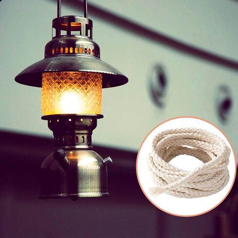 32.8 Ft 1/8in Diameter Oil Lamp Wicks, Round Cotton Lamp Wicks Burner, Braided Candle Replacement Wicks for Alcohol Kerosene Lamp Torches Lantern- Beige in Kuwait