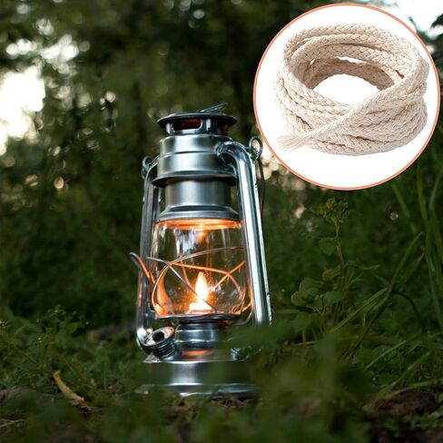 32.8 Ft 1/8in Diameter Oil Lamp Wicks, Round Cotton Lamp Wicks Burner, Braided Candle Replacement Wicks for Alcohol Kerosene Lamp Torches Lantern- Beige in Kuwait