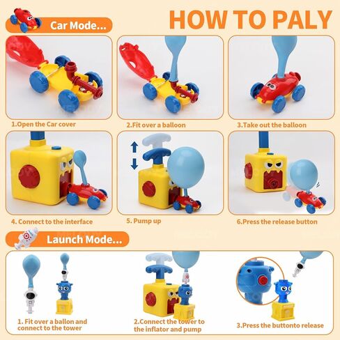 Balloon Launcher Toy Set (3 Launchers + 6 Balloons) - Triple Launch Modes, STEM Outdoor Fun for Kids Ages 4-8, Birthday Gifts & Party Games in Saudi Arabia