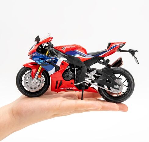 نموذج دراجة نارية CBR 1000RR-R بمقياس 1:12، سيارات لعبة مصبوبة مع ضوء وصوت، دراجة نارية قابلة للجمع، هدية زرقاء in Kuwait