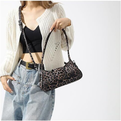 Leopard Print Purses and Handbags Cheetah Print Hobo Shoulder Bag Y2k Leopard Crescent Tote Bag Cheetah Clutch Purse (Khaki) in Saudi Arabia