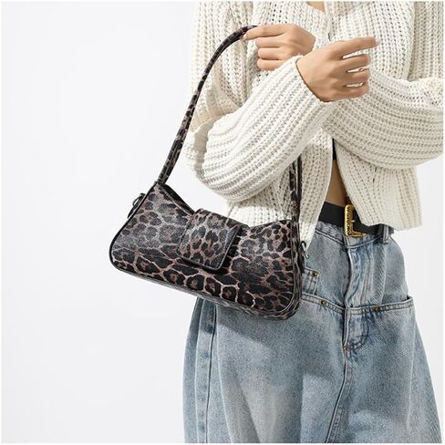 Leopard Print Purses and Handbags Cheetah Print Hobo Shoulder Bag Y2k Leopard Crescent Tote Bag Cheetah Clutch Purse (Khaki) in Saudi Arabia