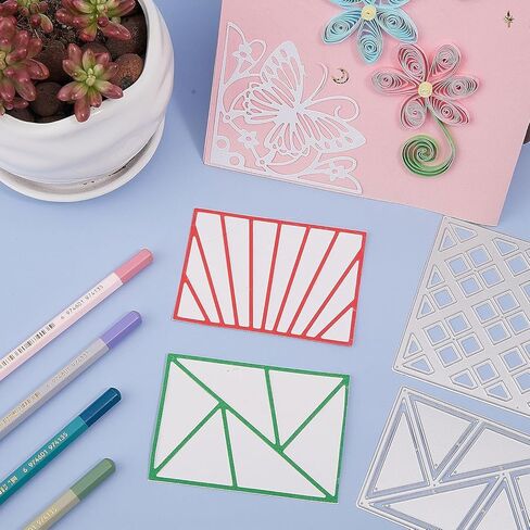 1 Set Geometric Die Cuts Lattice Boxes Embossing Template Diamond Shape Carbon Steel Die Set for Card Scrapbooking Card DIY Craft in Saudi Arabia