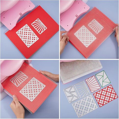 1 Set Geometric Die Cuts Lattice Boxes Embossing Template Diamond Shape Carbon Steel Die Set for Card Scrapbooking Card DIY Craft in Saudi Arabia