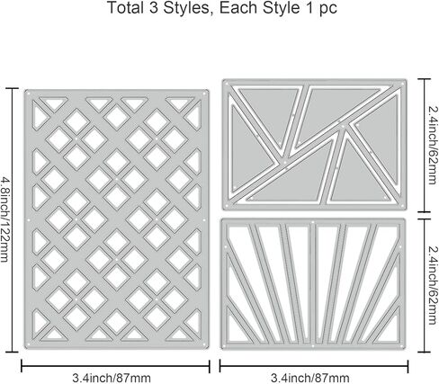 1 Set Geometric Die Cuts Lattice Boxes Embossing Template Diamond Shape Carbon Steel Die Set for Card Scrapbooking Card DIY Craft in Saudi Arabia