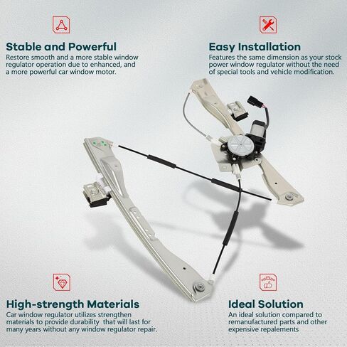 FINDAUTO Power Window Regulator Front Right Side fit for 2008-2012 for Chevrolet Malibu,2007-2009 for Saturn Aura With Motor (OE748-985) in Saudi Arabia