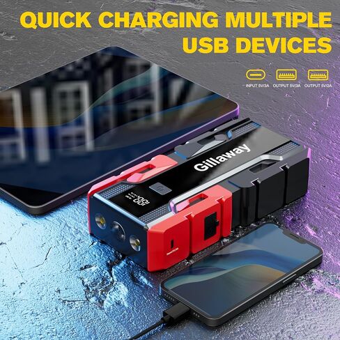حزمة بطارية 001B 3000A Car Jump Starter (حتى 9.0 لتر غاز ومحرك ديزل 7.0 لتر)، شاحن بطارية سيارة 12 فولت، صندوق القفز مع بنك طاقة USB 3.0 in Saudi Arabia