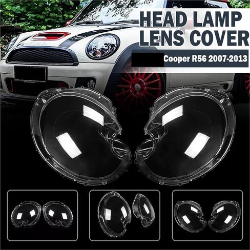 Headlight Clean Lens Cover Lampshade Shell Compatible for R56 2007-2015 Cooper S Car Accessories Replacement 1305630537 1305630538(Left Housing) in Saudi Arabia