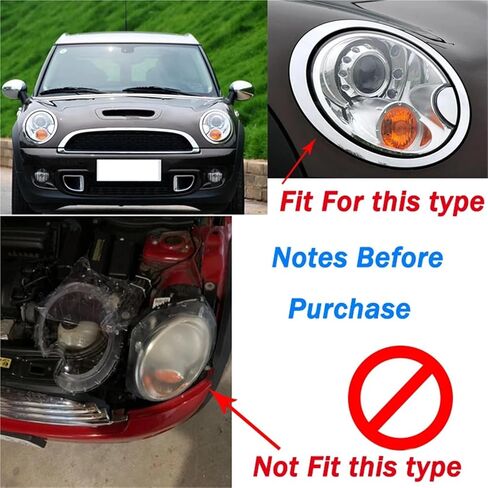 Headlight Clean Lens Cover Lampshade Shell Compatible for R56 2007-2015 Cooper S Car Accessories Replacement 1305630537 1305630538(Left Housing) in Saudi Arabia