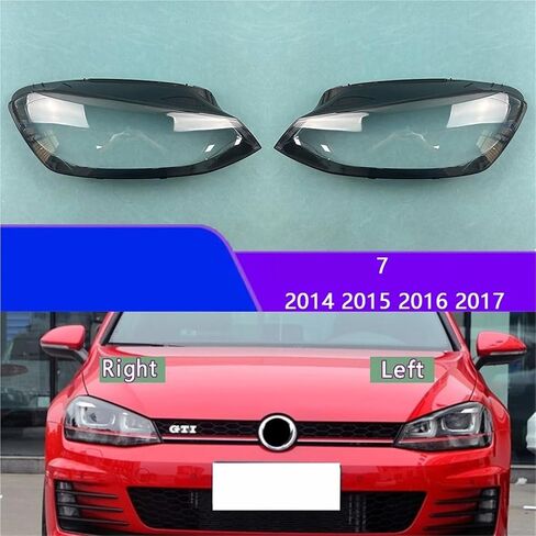 متوافق مع VW Golf 7 2014 2015 2016 2017 كشافات قذيفة عدسة غطاء المصباح شفاف عاكس الضوء رئيس مصباح شبكي (A Piar) in Saudi Arabia