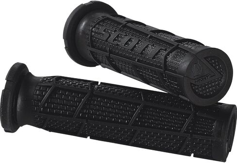 Scott Radial Black Atv Handlebar Hand Grips and Free Sticker Fits Suzuki Eiger Quad Runner Master Racer Lt80 Lt125 Lt160 Lt185 Lt230 Lt250 Lt250r Ltz400 Ltr450 Lt500 Ltf300 Lta400 Lta750 Lta400 Ltf400 Ltf500 in Saudi Arabia