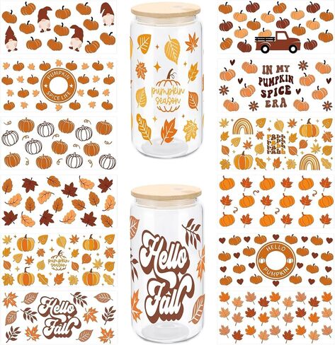 12 Sheets Christmas Tree UV DTF Transfer Stickers 16oz Glass Bottle DIY Cup Wraps Stickers Waterproof Cup Wrap Decals for Gifts, Cup Decor in Saudi Arabia