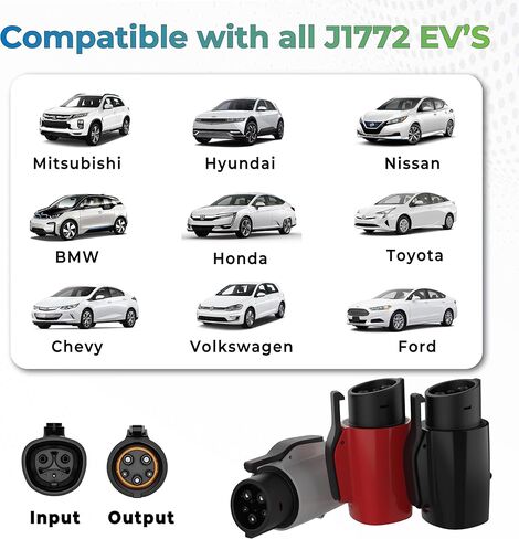 محول Tesla إلى J1772 - محول قابس NACS إلى J1772 EV، للمركبات الكهربائية J1772، محول Tesla إلى J1772 80A 250V، متوافق مع شواحن الهاتف المحمول والجدار والوجهة in Kuwait