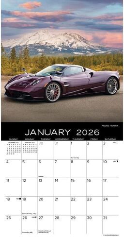 Willow Creek Press، تقويم حائط صغير 2026 من Dream Cars، مقاس 7 بوصة × 7 بوصة، تقويم لمدة 18 شهرًا مع غلاف مثبت in Kuwait