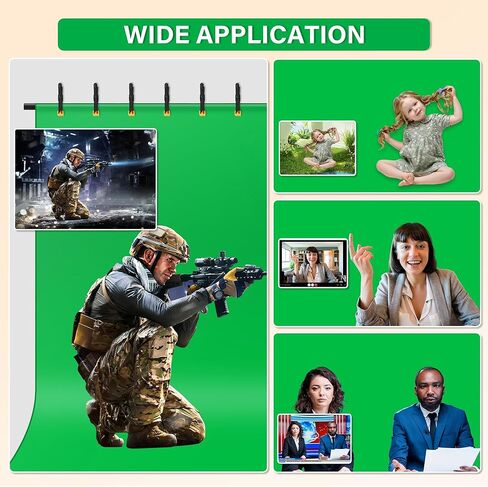 طقم خلفية شاشة خضراء مقاس 6.5 × 5 أقدام، خلفية شاشة خضراء محمولة مع حامل، حامل خلفية صورة على شكل حرف T قابل للتعديل للتصوير الفوتوغرافي والبث والفيديو والاستوديو والحفلات والتكبير/التصغير in Kuwait