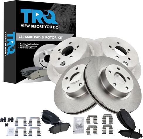 TRQ Front and Rear Brake Pad and Rotor Set Ceramic Compatible with 2012-2016 Subaru Impreza in Saudi Arabia