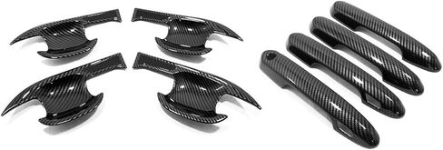 Exterior Door Handle and Bowl Cover Compatible with Toyota RAV4 2025 2024 2023 2022-2019 Door Handle Bowl Covers Exterior Car Accessories ABS 8PCS(Carbon Fiber Style) in Saudi Arabia