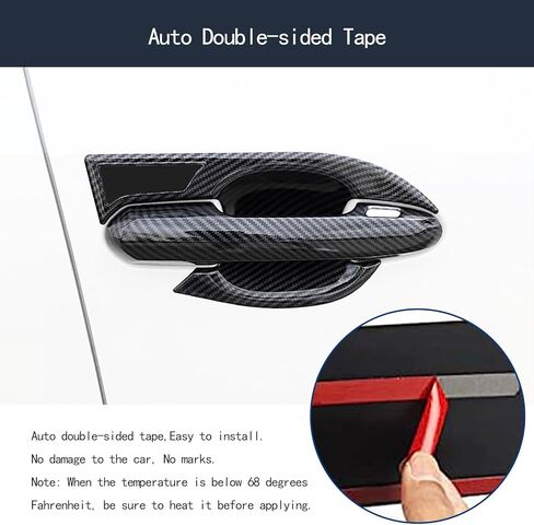 Exterior Door Handle and Bowl Cover Compatible with Toyota RAV4 2025 2024 2023 2022-2019 Door Handle Bowl Covers Exterior Car Accessories ABS 8PCS(Carbon Fiber Style) in Saudi Arabia