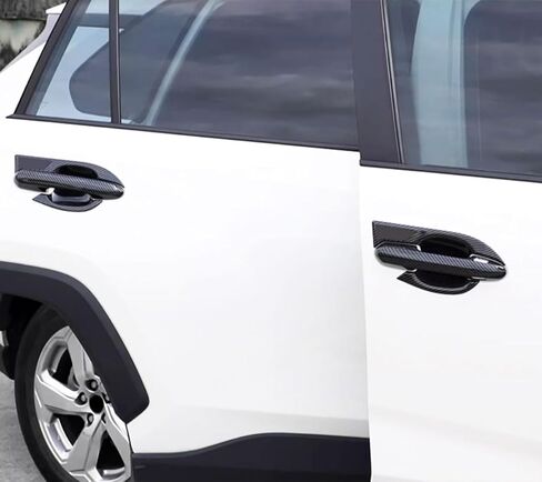 Exterior Door Handle and Bowl Cover Compatible with Toyota RAV4 2025 2024 2023 2022-2019 Door Handle Bowl Covers Exterior Car Accessories ABS 8PCS(Carbon Fiber Style) in Saudi Arabia
