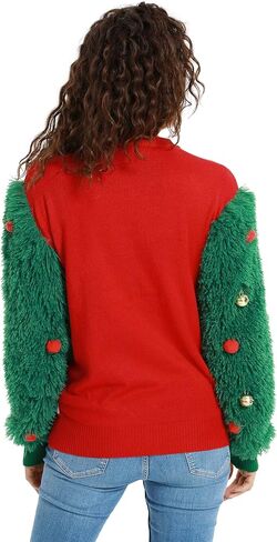 Unisex Women's Ugly Christmas Sweater Funny Santa Reindeer Hoodie Jumper Novelty Knit Pullover (X-Large) in Saudi Arabia
