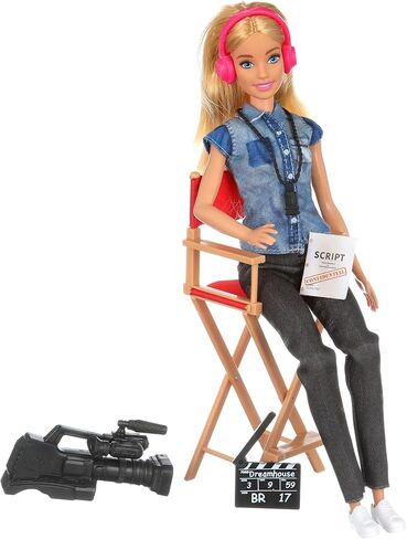 Barbie Film Director Doll “You Can Be Anything" Career Playset with Director Chair, Video Camera, Headphones, Script, Viewfinder & Clapperboard – Barbie Movie Toy & Gift for Kids 3+ in Saudi Arabia