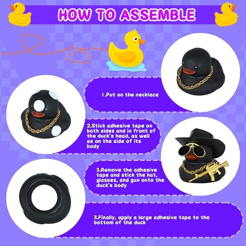 1PC Cowboy Duck Rubber Duck with Hat & Sunglasses - Funny Car Dashboard Decor, DIY Accessories for Cars/Desks/Gifts, Premium PVC Material (Brown) in Kuwait