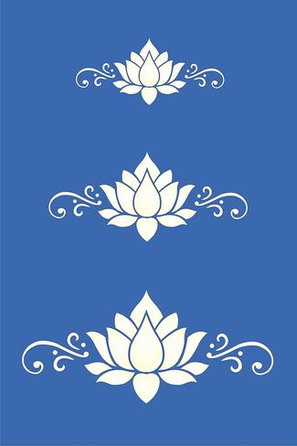 Lotus Stencil Asian Oriental Flower Bloom Border Serenity Peace Reusable DIY Signs (3", 4", 5") in Saudi Arabia