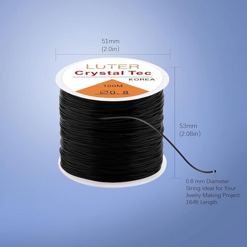 LUTER 0.5mm Clear Bead Cord Crystal Elastic Stretchy Bracelet String for Jewelry Making Necklace Bracelet Beading Thread(328ft) in Kuwait