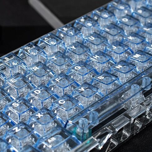 mintcaps Crystal Clear Keyboard Keycaps Transparent PC Cherry Profile Red Keycap Set 114 Keys Shine Through Key Cap for Cherry Gateron Mx Switches Mechanical Keyboard in Kuwait