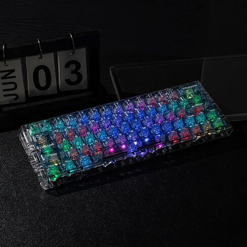 mintcaps Crystal Clear Keyboard Keycaps Transparent PC Cherry Profile Red Keycap Set 114 Keys Shine Through Key Cap for Cherry Gateron Mx Switches Mechanical Keyboard in Kuwait