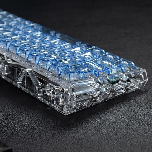 mintcaps Crystal Clear Keyboard Keycaps Transparent PC Cherry Profile Red Keycap Set 114 Keys Shine Through Key Cap for Cherry Gateron Mx Switches Mechanical Keyboard in Kuwait
