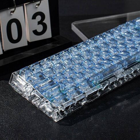 mintcaps Crystal Clear Keyboard Keycaps Transparent PC Cherry Profile Red Keycap Set 114 Keys Shine Through Key Cap for Cherry Gateron Mx Switches Mechanical Keyboard in Kuwait