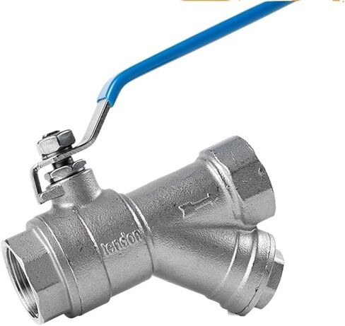 1Pcs 304 Stainless Steel Filter Ball Valve, Water Pipe, Floor Heating, Y-shaped Filter Valve Switch, 4 Points, 6 Points, 1 Inch, Dn25(DN40) in Saudi Arabia
