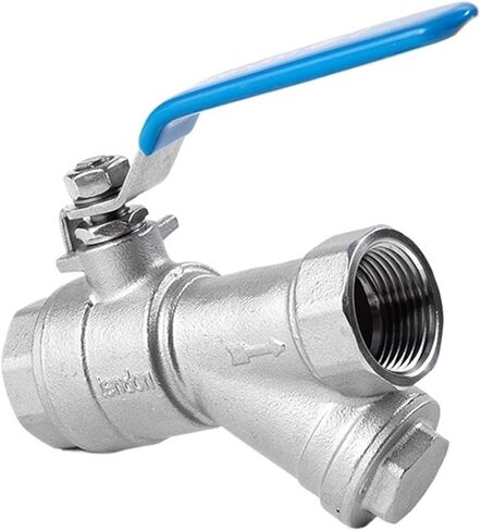 1Pcs 304 Stainless Steel Filter Ball Valve, Water Pipe, Floor Heating, Y-shaped Filter Valve Switch, 4 Points, 6 Points, 1 Inch, Dn25(DN40) in Saudi Arabia
