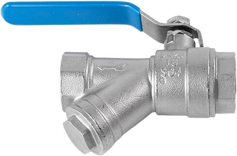 1Pcs 304 Stainless Steel Filter Ball Valve, Water Pipe, Floor Heating, Y-shaped Filter Valve Switch, 4 Points, 6 Points, 1 Inch, Dn25(DN40) in Saudi Arabia