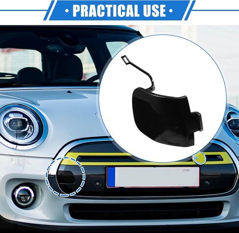 Car Towing Tow Eye Hook Cover Cap Compatible for Mini Cooper 2014-2018, Durable Plastic Black Front Bumper in Saudi Arabia