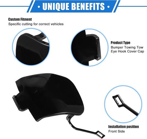 Car Towing Tow Eye Hook Cover Cap Compatible for Mini Cooper 2014-2018, Durable Plastic Black Front Bumper in Saudi Arabia