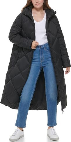 Calvin Klein womens ZIP FRONT ASYM LIGHT PUFF WITH ELASTIC HEM @ BACK LONG SLEEVE CREW NECK,BITTER CHOCOLATE, Medium in Saudi Arabia