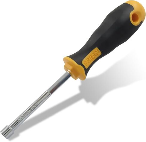 10MM Hex Nut Driver Key Hand Tool, Socket Wrench Screwdriver with 3.35-Inch Hollow Shaft, Cushion Grip Handle in Saudi Arabia