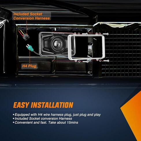 Nilight 4x6 Inch LED Headlights 60W DOT Approved Hi Lo Sealed Beam Rectangular Headlight Replacement H4651 H4652 H4656 H4666 H6545 Compatible with Kenworth Peterbil Ford Freightliner(Black, 4PCS) in Saudi Arabia