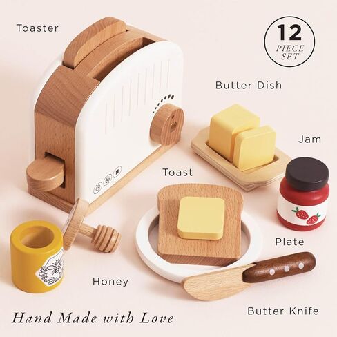 Le Toy Van - Honeybake Premium Wooden Cafe Machine Set - Pretend Kitchen and Cafe Play Toy Set | Kids Role Play Toy Kitchen Accessories (TV299), Small in Kuwait
