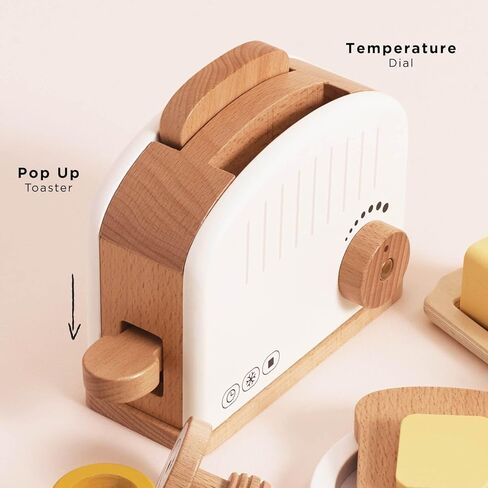 Le Toy Van - Honeybake Premium Wooden Cafe Machine Set - Pretend Kitchen and Cafe Play Toy Set | Kids Role Play Toy Kitchen Accessories (TV299), Small in Kuwait