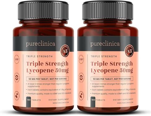 pureclinica Lycopene 50mg x 180 Tablets (6 Months Supply). 300% Strength of Regular Lycopene Tablets. in Saudi Arabia