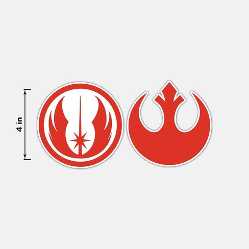 (Pack of 2) Jedi & Rebel Logo Vinyl Sticker | Decal for Cars | Trucks | Walls | Windows | Laptops | Waterproof | 4 Inches in Saudi Arabia