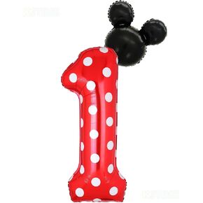 40 Inch Number 2 Foil Balloon Red Polka Dot for 2nd Birthday Kids Balloons Party Supplies Decorations in Saudi Arabia